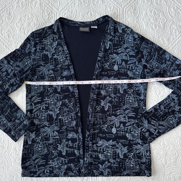 Additions by Chico's Open Cardigan Blue Coastal Resort Print Chico's Size 0 S - Picture 7 of 8